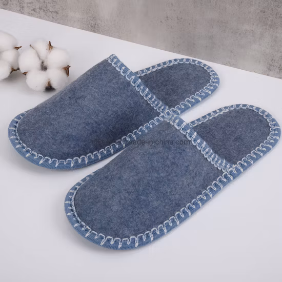 Scarpe set di pantofole in feltro per interni semplici per ospiti di nuovo arrivo all'ingrosso per la famiglia